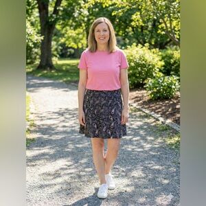 Paisley Print Black Skort